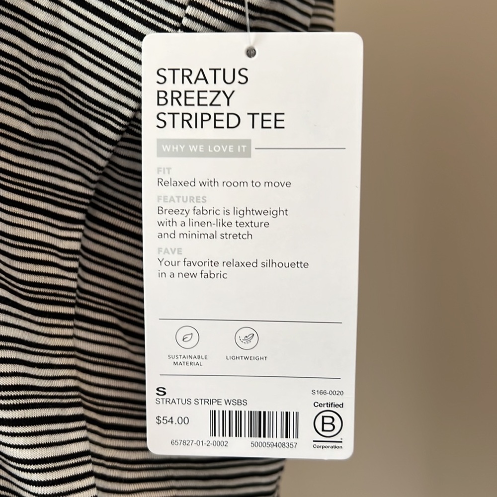 Athleta Stratus Breezy Striped Tee - Picture 4 of 5
